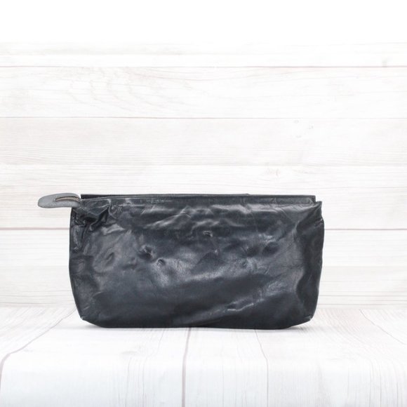 Valentino by Mario Valentino Black Soft Leather Zipper Clutch Bag - Picture 7 of 8